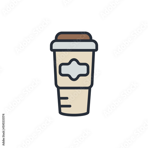 coffee cup icons isolated on White Background. Flat style design
