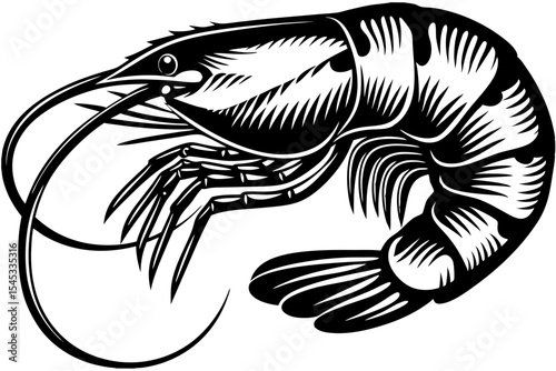 vector illustration of a black and white fish