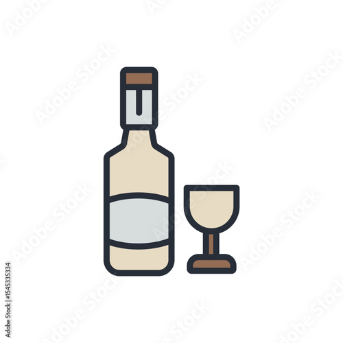 vodka  icons isolated on White Background. Flat style design