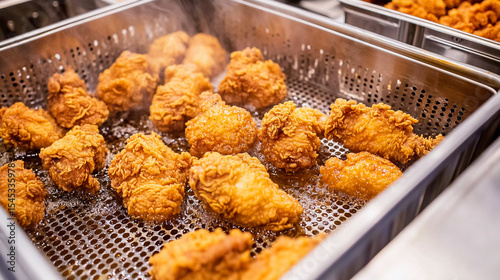 Crispy fried chicken in the basket