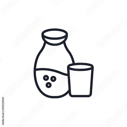 sake icons isolated on White Background. Flat style design
