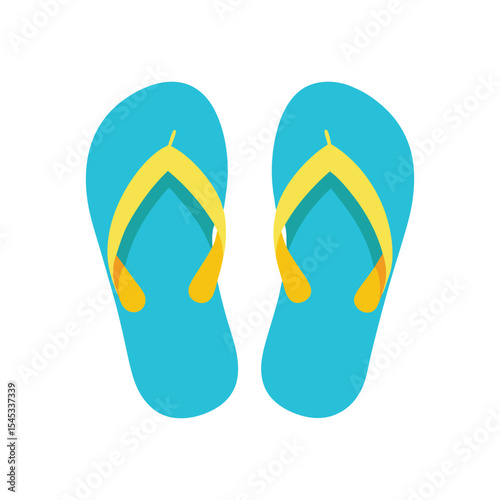 Colorful beach slippers vector art illustration
