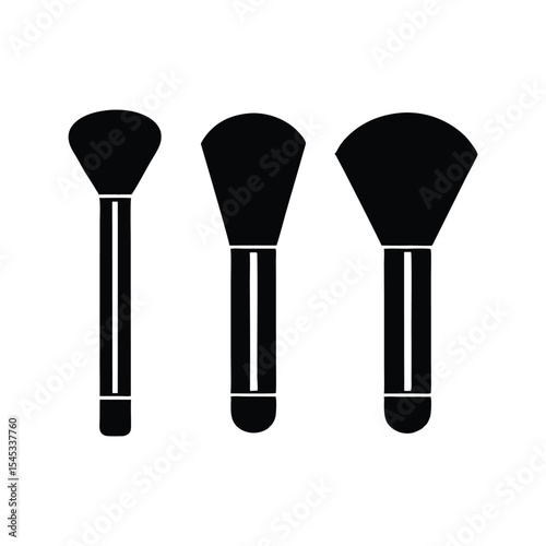 Set of makeup brushes silhouette vector illustration