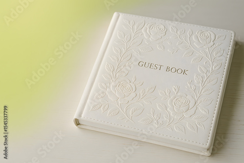 Elegant bridal guest book for wedding photography and luxury stationery displays