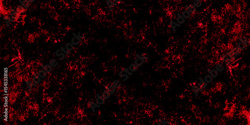 Trendy living red color texture of a concrete wall with cracks and scratches. limestone textured background. Decorative red panoramic background texture. Vintage texture of plaster or grungy marble.