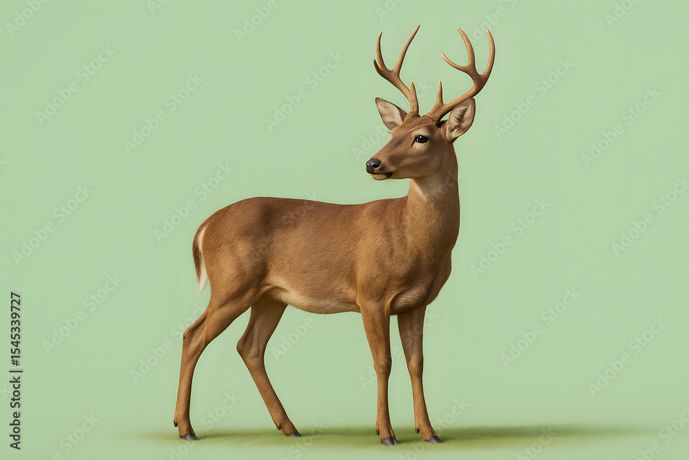 Fototapeta premium Graceful deer portrait for wildlife photography and nature conservation content