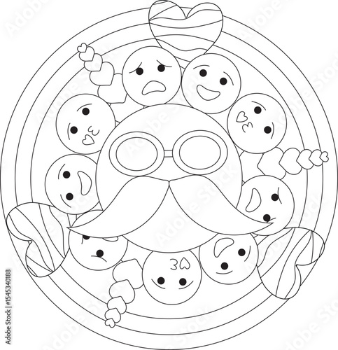 fathers day coloring page hearts love dad day