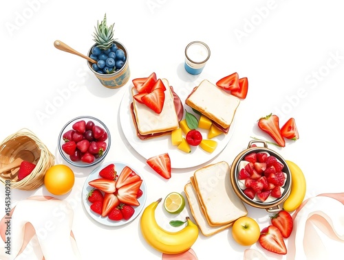 Colorful picnic spread