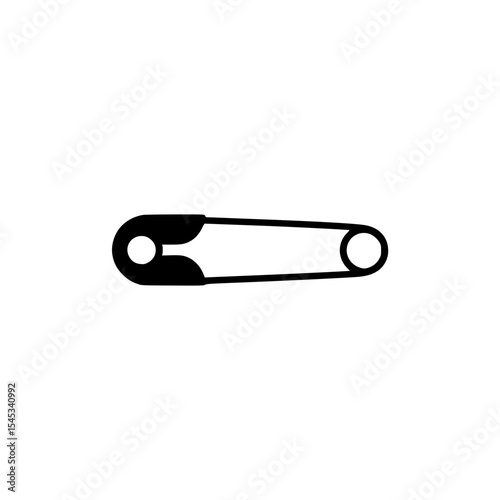 Black silhouette illustration of a closed safety pin
