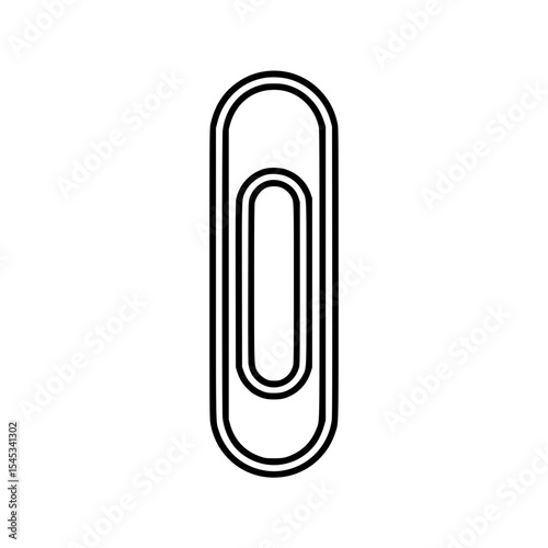 Minimalist black outline illustration of a paperclip