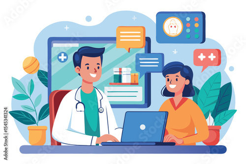 Online consultation between a doctor and patient with digital tools for health