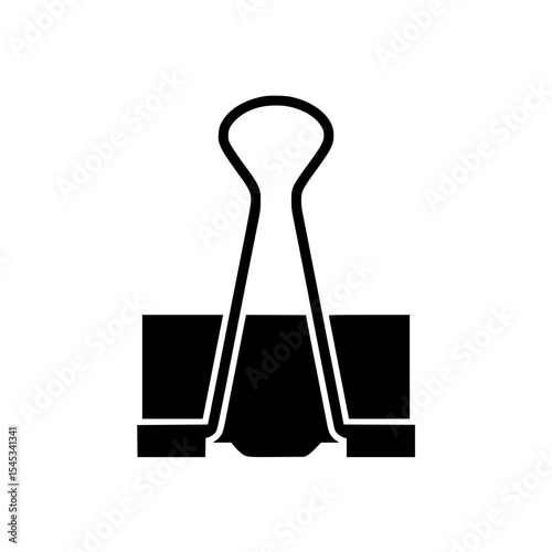 Silhouette of black metal binder clip