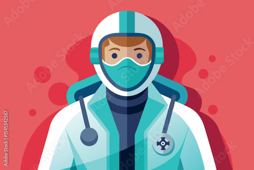 Healthcare worker in protective gear during a health crisis