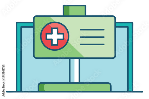 Medical facility sign displayed outside a healthcare center during daytime