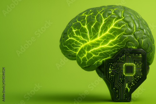 Futuristic brain interface for neurotechnology concepts and cognitive enhancement visuals
