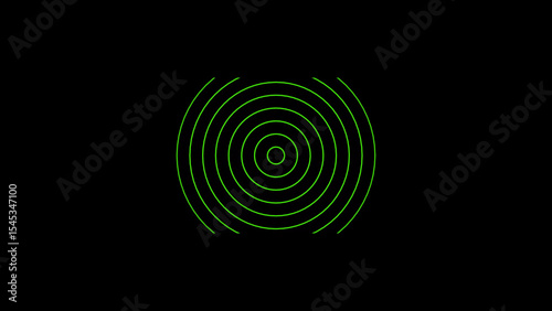 Neon Green Concentric Circles on Black Background Minimalist Abstract Design with a Modern Aesthetic minimalist