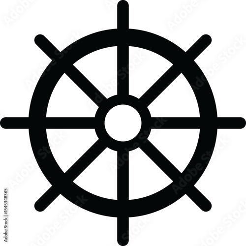 Dharmachakra Helm Icon on Transparent Background. Wheel of Dharma Symbol Representing Buddhism, Meditation, and Spiritual Enlightenment