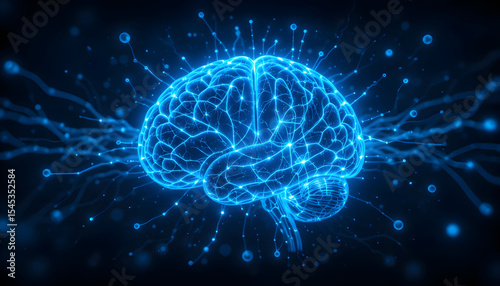 Digital neural circuits forming brain outline