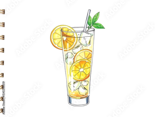 Orange drink with ice