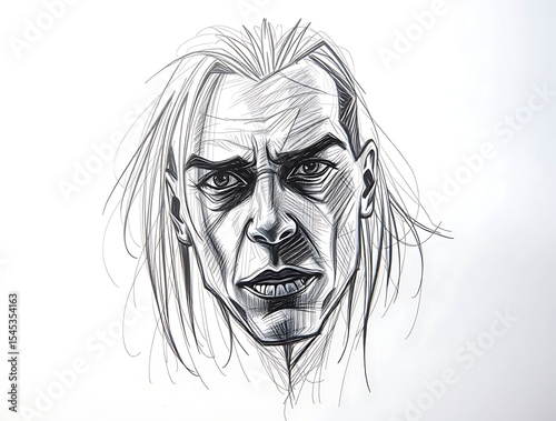 Pen-and-ink portrait of a man