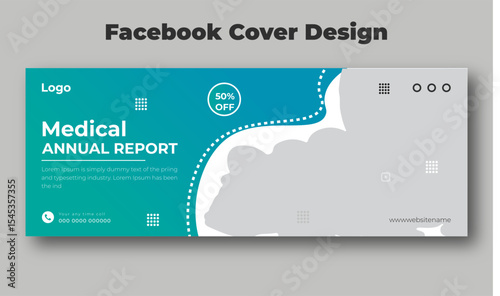 Medical annual report facebook cover and banner design template
