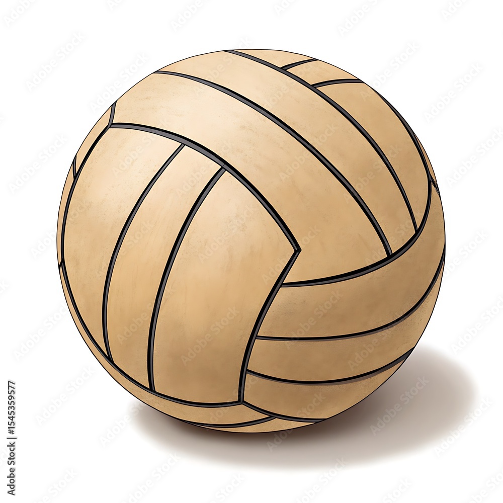 Beige water polo ball isolated on white background Beige water polo ball isolated on white background