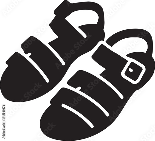 Silhouette of Italian leather-style sandals, ideal for fashion, summer, travel, and traditional footwear designs.