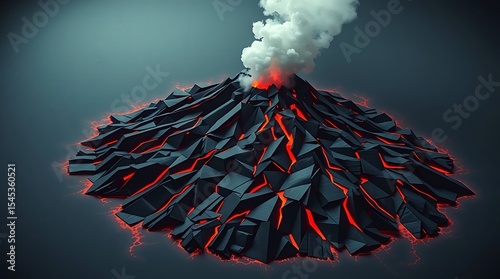 Volcanic eruption, abstract digital art