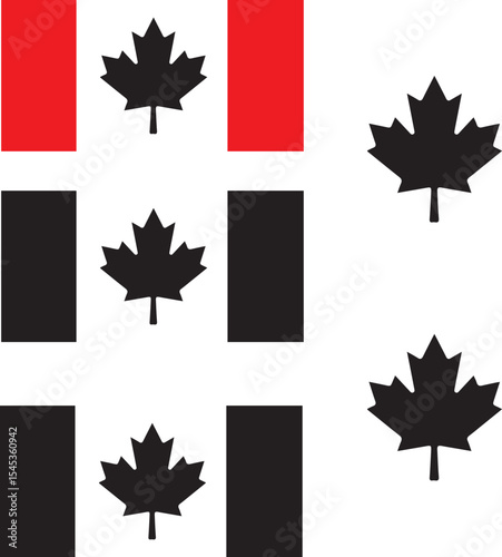 canadian flag set, canadian maple leaves, leaf, maple, autumn, canada, flag, 