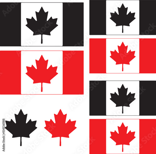 canadian flag set, canadian maple leaves, leaf, maple, autumn, canada, flag, 