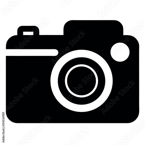 Camera Silhouette on White Background