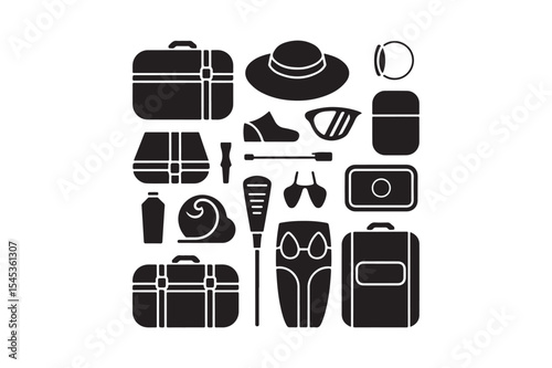 Travel and Vacation Essentials Silhouettes