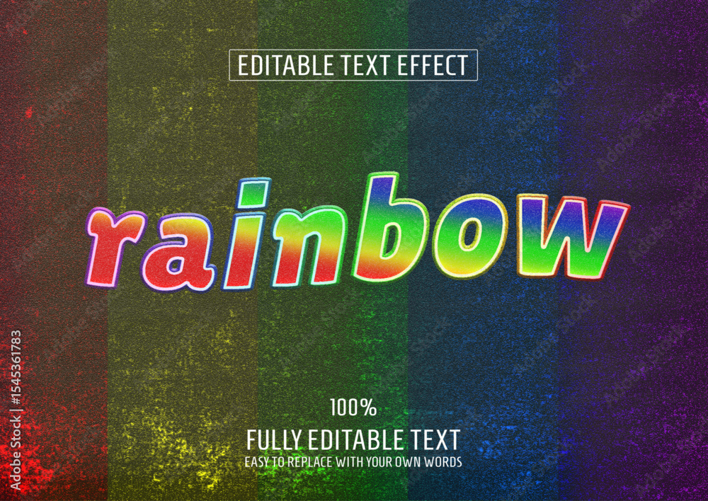 Rainbow Pride Editable Text Effect - 100% Customizable  Typography PSD	