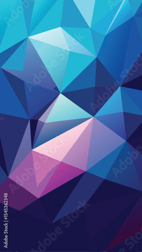 Modern abstract geometric polygonal design in shades of blue and purple for backgrounds