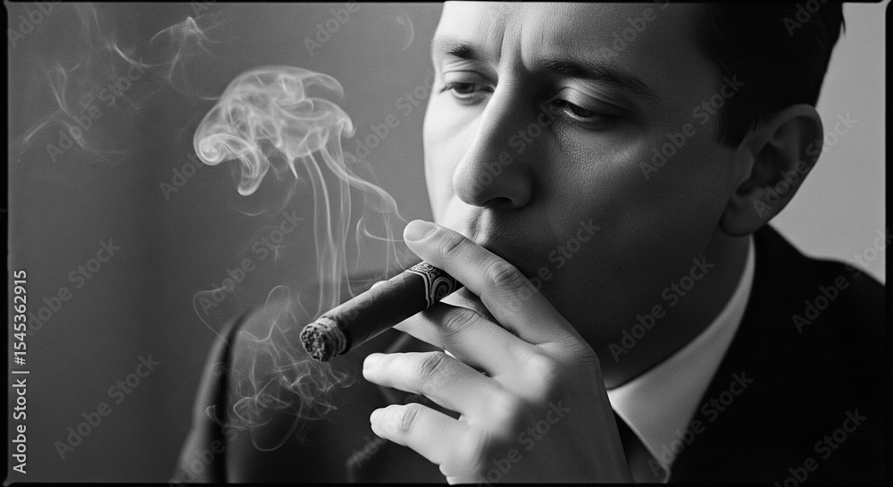 Fototapeta premium portrait of a man with cigar