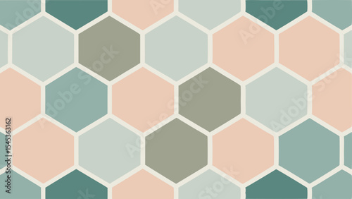 Pastel colored hexagon pattern seamless background for various creative design projects
