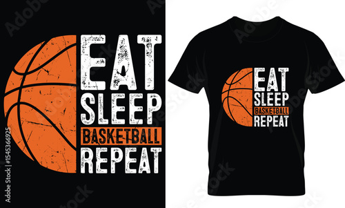 eat sleep basketball repeat t-shirt design