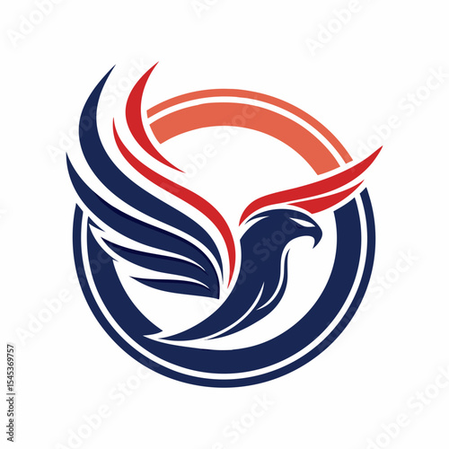 American eagle logo vector art illustration