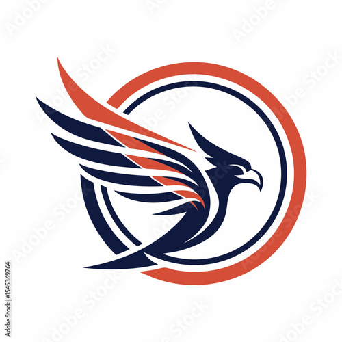 American eagle logo vector art illustration