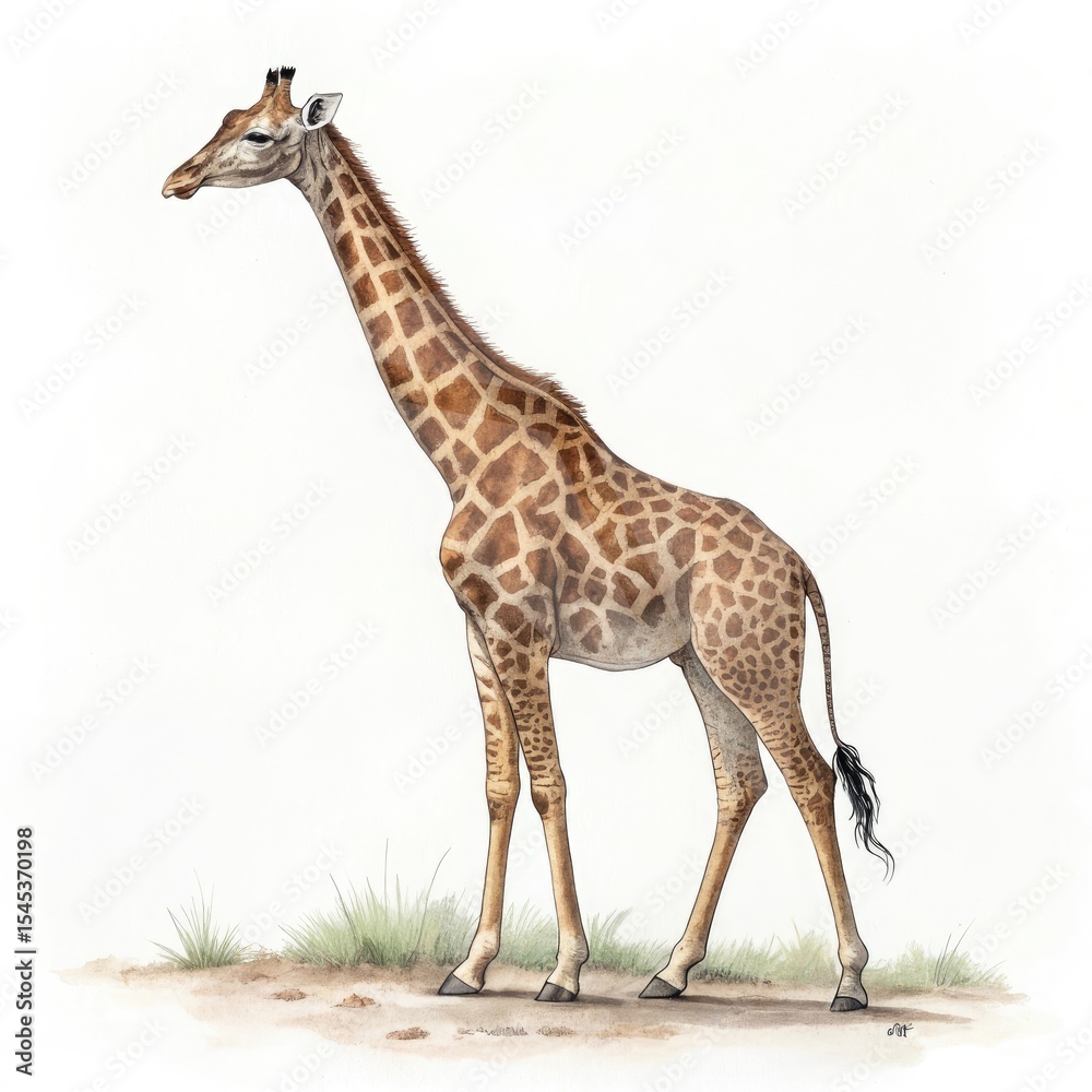 Fototapeta premium giraffe isolated on white
