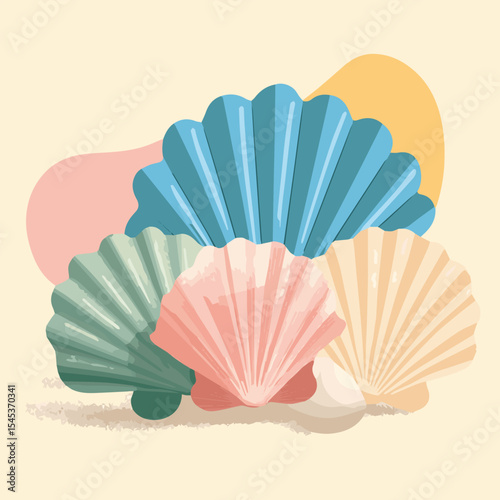 Vector illustration of seashells