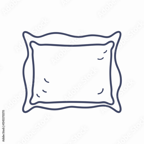 Simple Line Drawing of a Soft Pillow