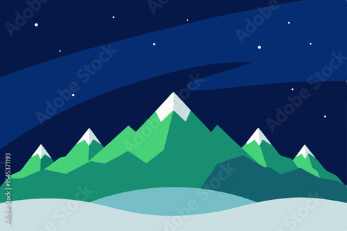 winter landscape with mountains