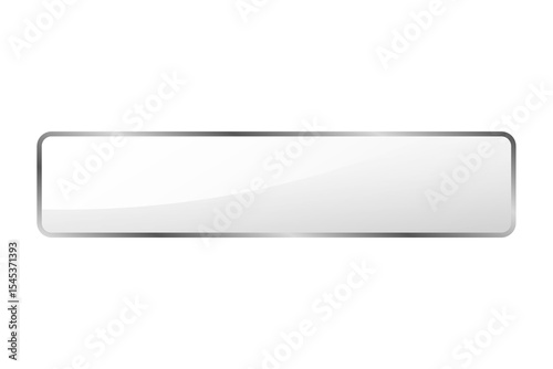Wallpaper Mural Shiny glossy white button element with silver border design isolated on black background Torontodigital.ca