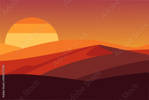 sunset in desert