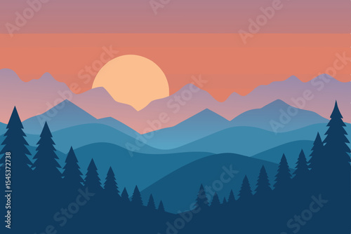 mountains in the morning