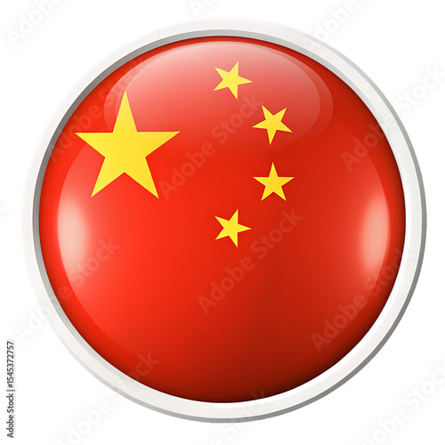 China flag button icon isolated on a white background png