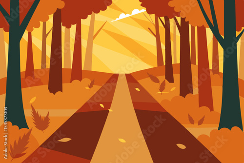 autumn road in the park