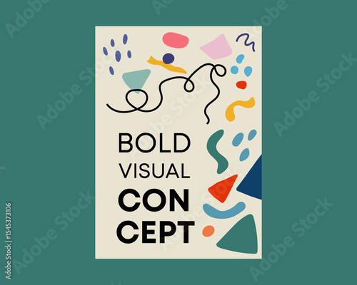 Bold Visual Concept Cubist Face Poster Vector Illustration for Abstract Art Themes in Vibrant Style for Modern Decor