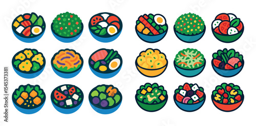 Colorful Salad Icons